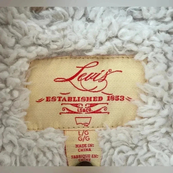 Levi’s original Sherpa corduroy trucker jacket, color - safari tan; size S - Picture 9 of 12